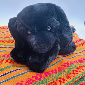 Vintage Commonwealth Black Puppy Dog Lab Labrador Plush 14” Stuffed Animal 2001